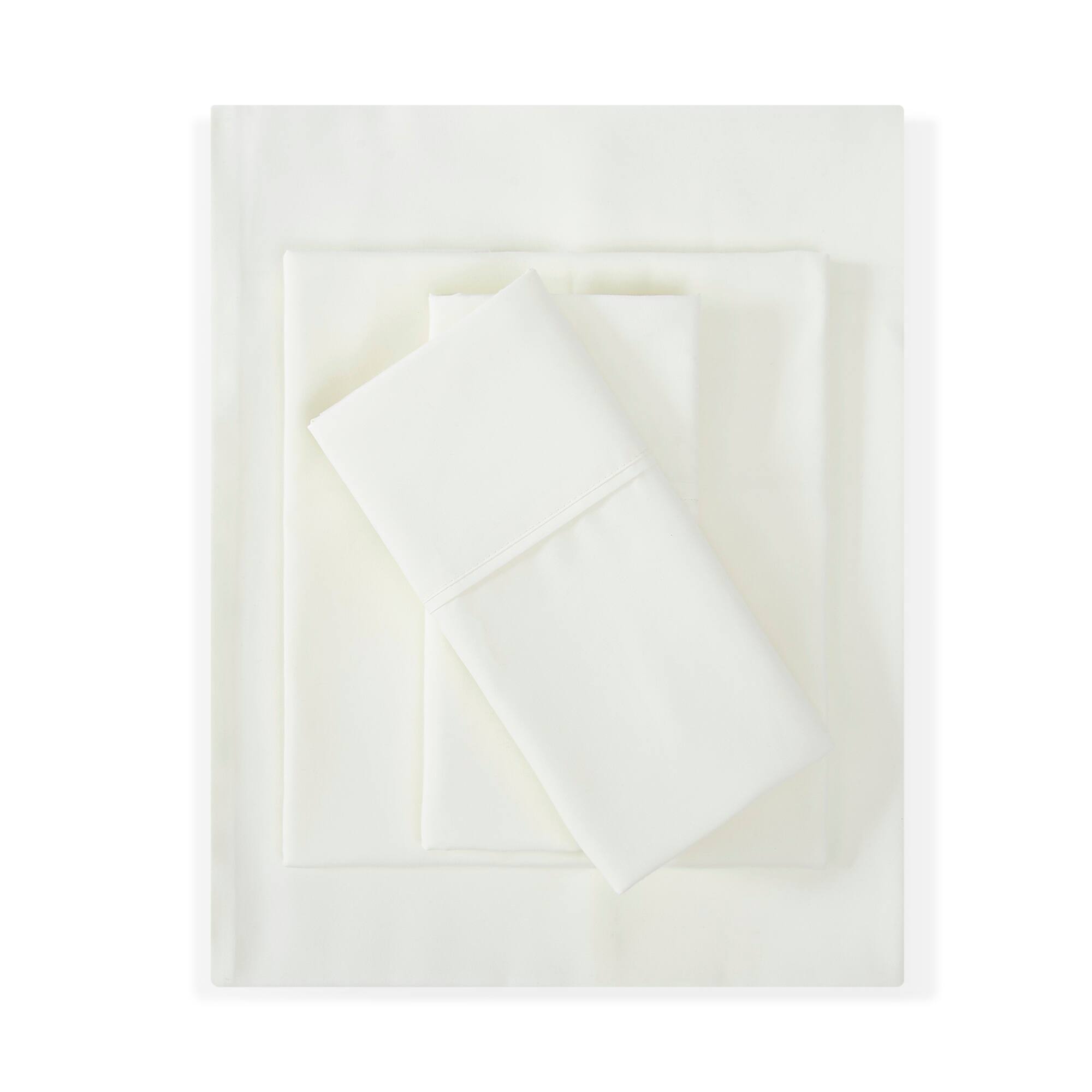 Back. Sweet Home Collection - All Season Reversible Bed-in-A-Bag Solid Color Comforter & Sheet Set, Queen - Ivory.