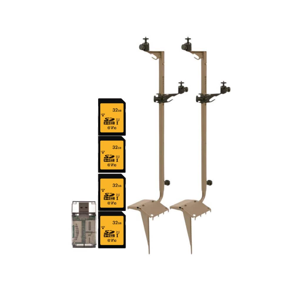 Stealth Cam - Mounting Post for Camera& Solar Pak with 32GB Memory Card (2 Pack)