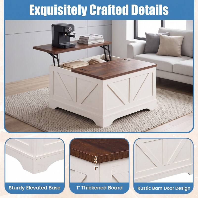 Exquisitely Crafted Details

1" Sturdy Elevated Base
1" Thickened Board
Rustic Barn Door Design
