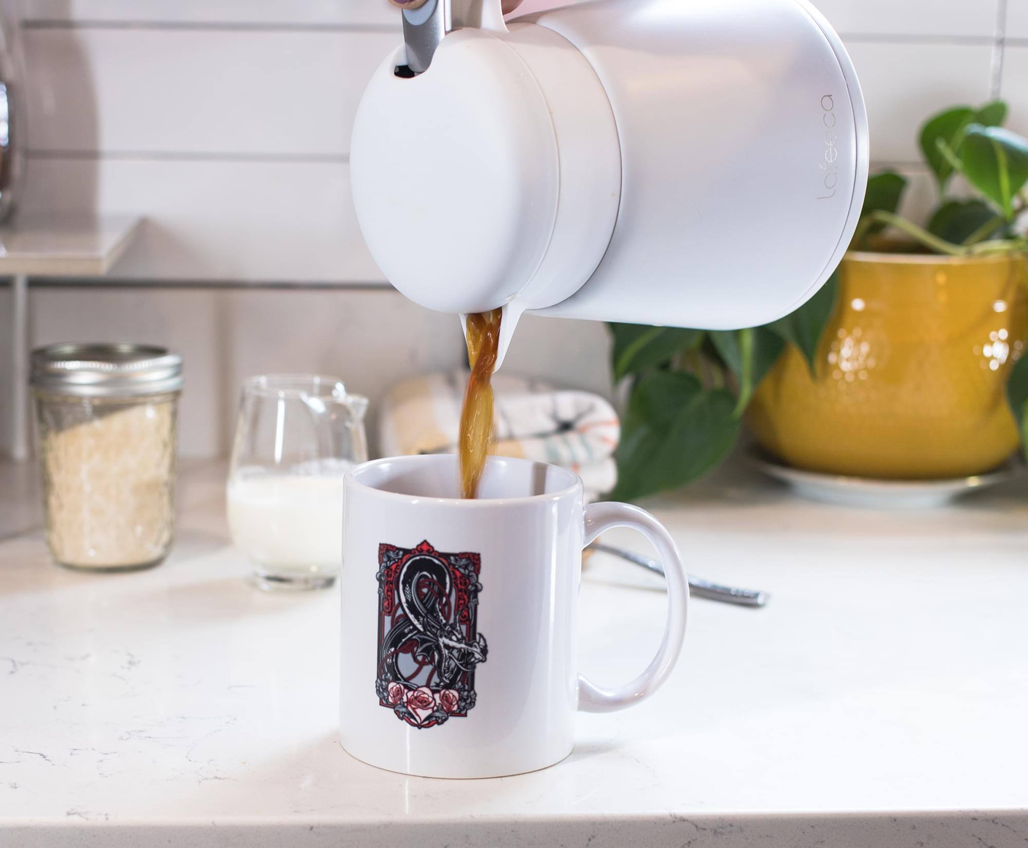 Alt View 2. Surreal Entertainment - Dungeons & Dragons Ampersand Ceramic Mug Exclusive | Holds 11 Ounces - White.