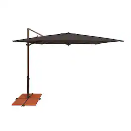 Mondawe - 8.6' Square Cantilever Patio Umbrella Bronze Frame with Cross Bar Stand - Black