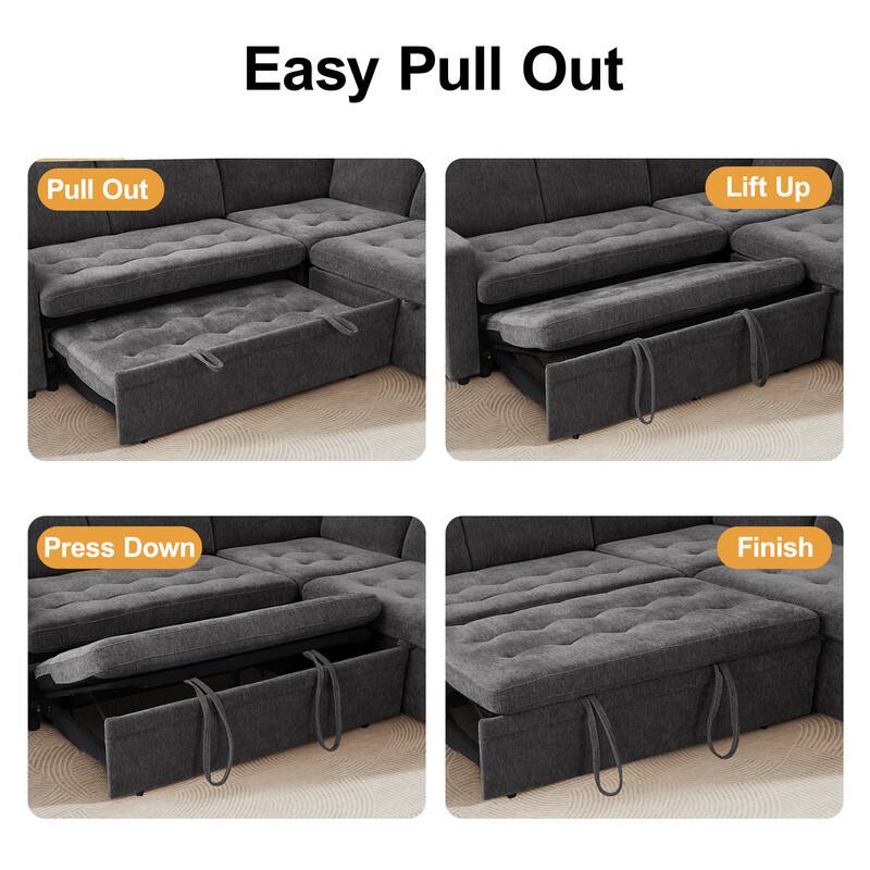 Easy Pull Out

- Pull Out
- Lift Up
- Press Down
- Finish
