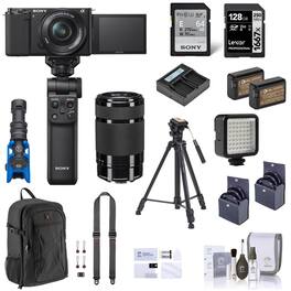 Bundle - Sony - ZV-E10 Mirrorless Vlog Camera with 16-50mm Lens, Black - with E 55-210mm f/4.5-6.3 OSS Lens, Vlogger