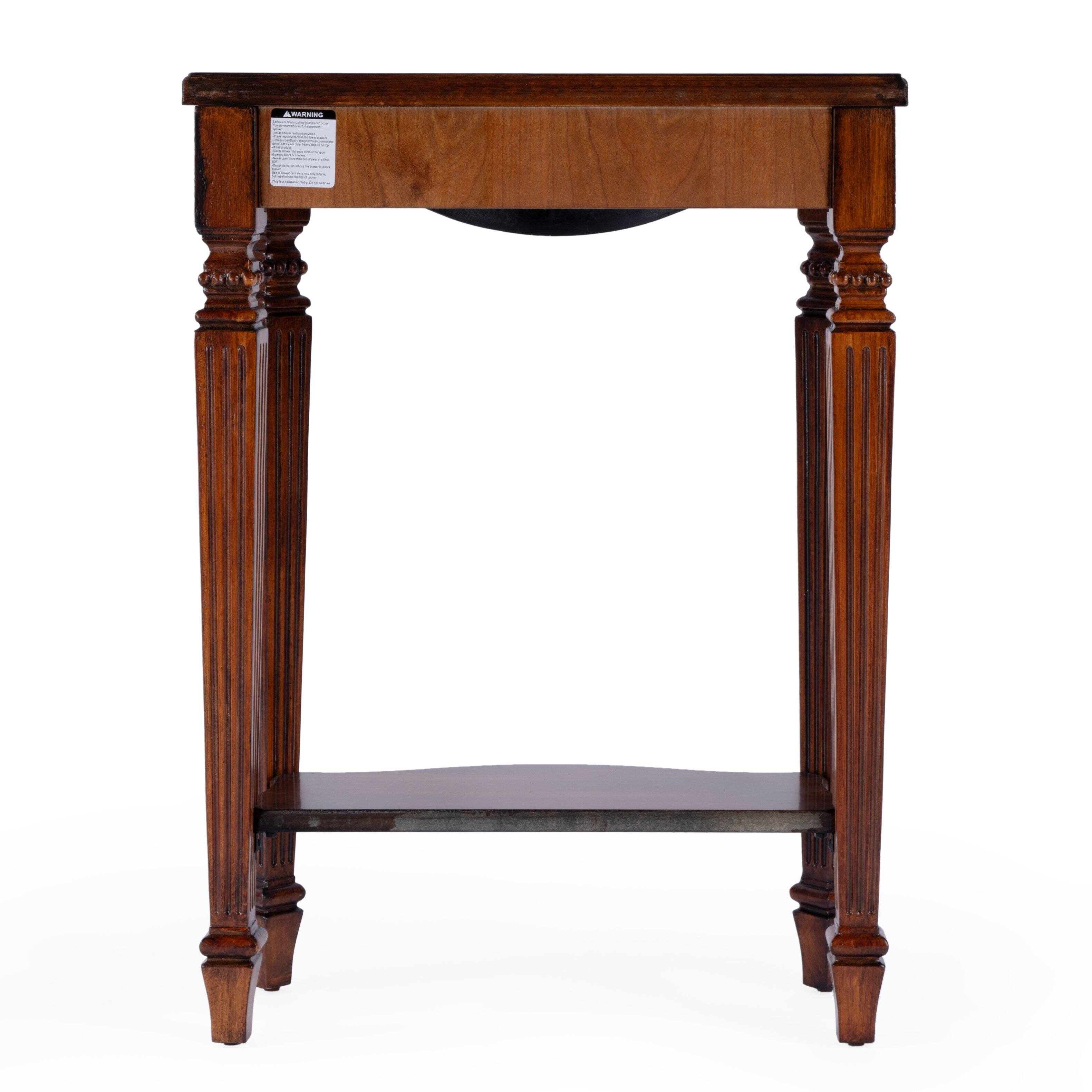 Alt View 4. Butler Specialty - Cheshire 22 in. W Rectangular Wood Ballerina Console Table with Open Shelf - Medium Brown.