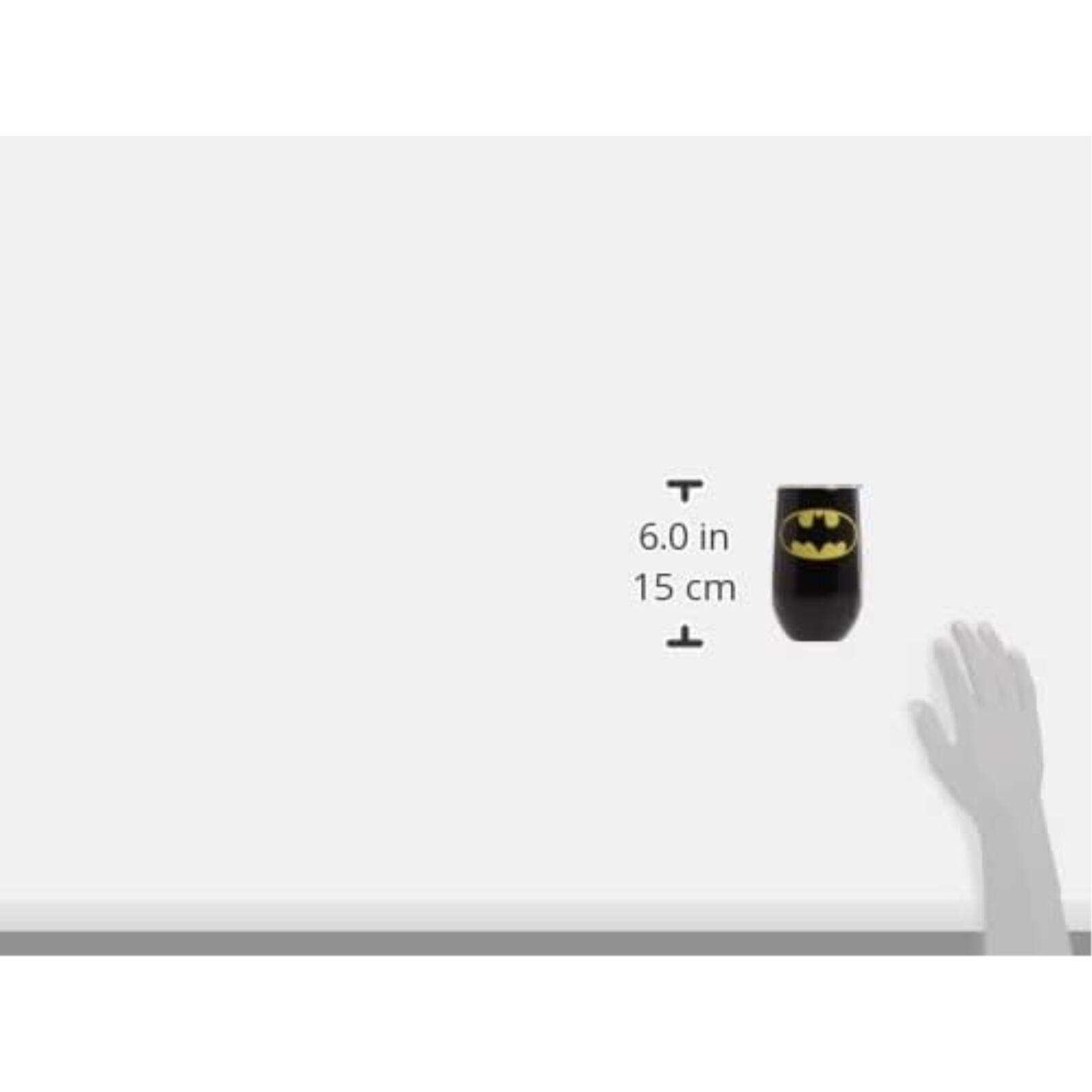 Alt View 2. Spoontiques - DC Comics Batman Logo Stainless Steel Double Wall Insulated Wine Tumbler Mug 16 ounce - Black.