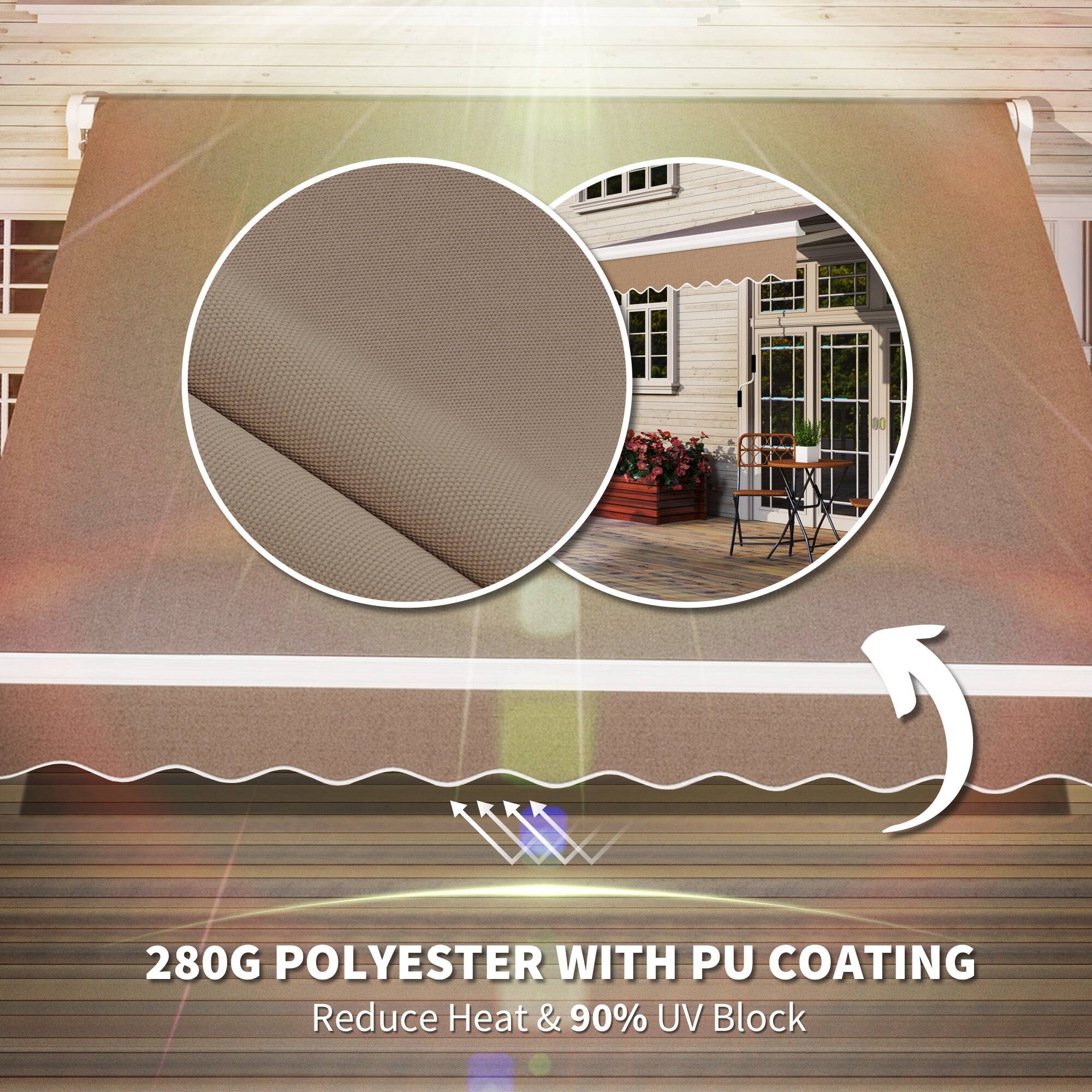 280G POLYESTER WITH PU COATING
Reduce Heat & 90% UV Block