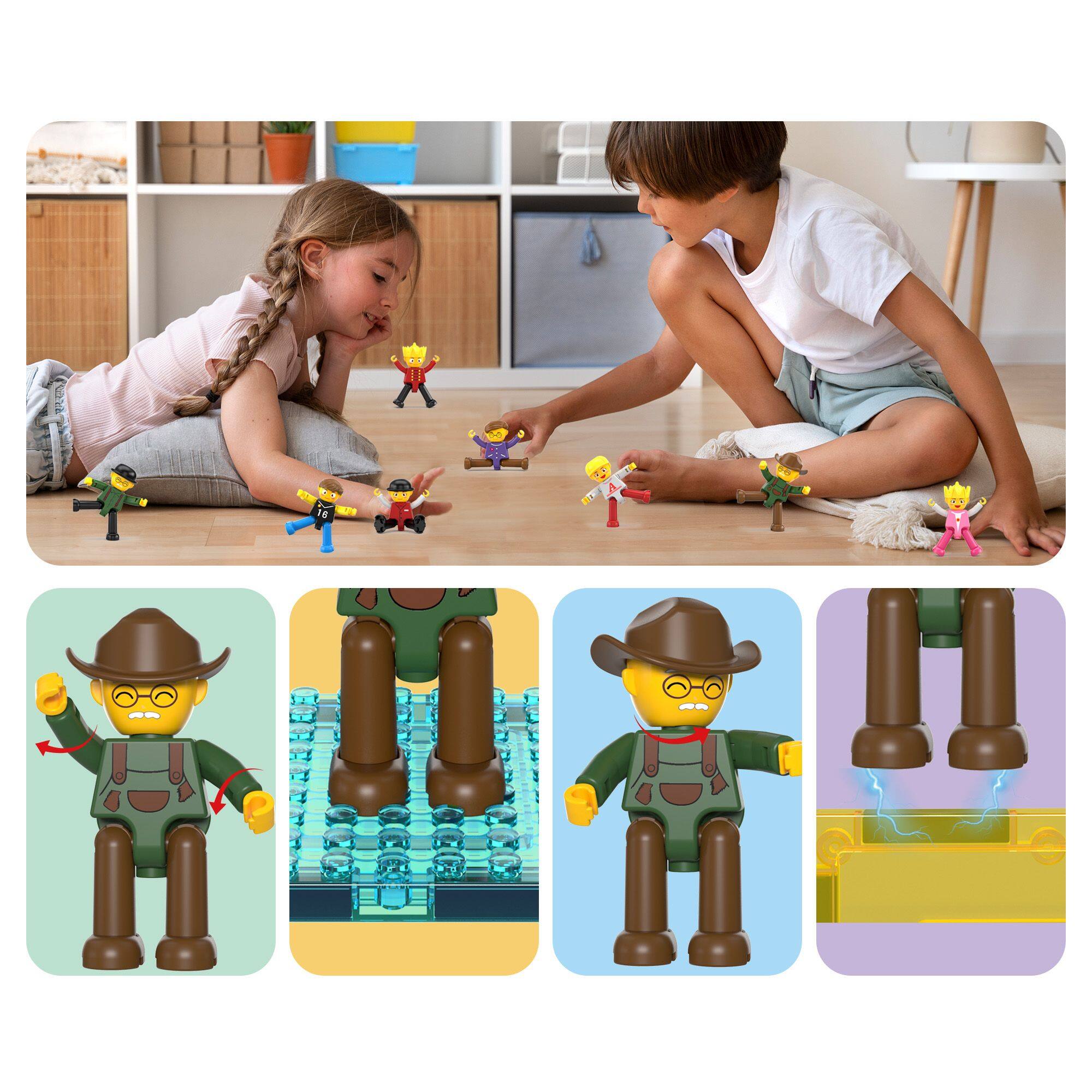 Alt View 8. PicassoTiles - PICASSO-TILES Family Character Magnetic Tile for Kids, 4PCS Construction STEM Building Blocks Educational Toy - Multicolor.