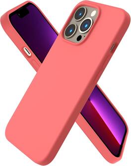 Ornarto - Compatible with iPhone 13 Pro Case 6.1", Slim Liquid Silicone 3 Layers Full Covered Cover - Pink Pomelo