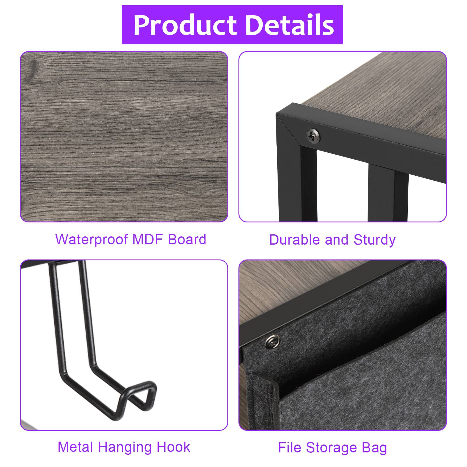 Product Details

- Waterproof MDF Board
- Durable and Sturdy
- Metal Hanging Hook
- File Storage Bag