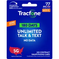 Tracfone - $77 Unlimited Talk and Text / 180 days (Smartphone) [Digital] - Front_Zoom