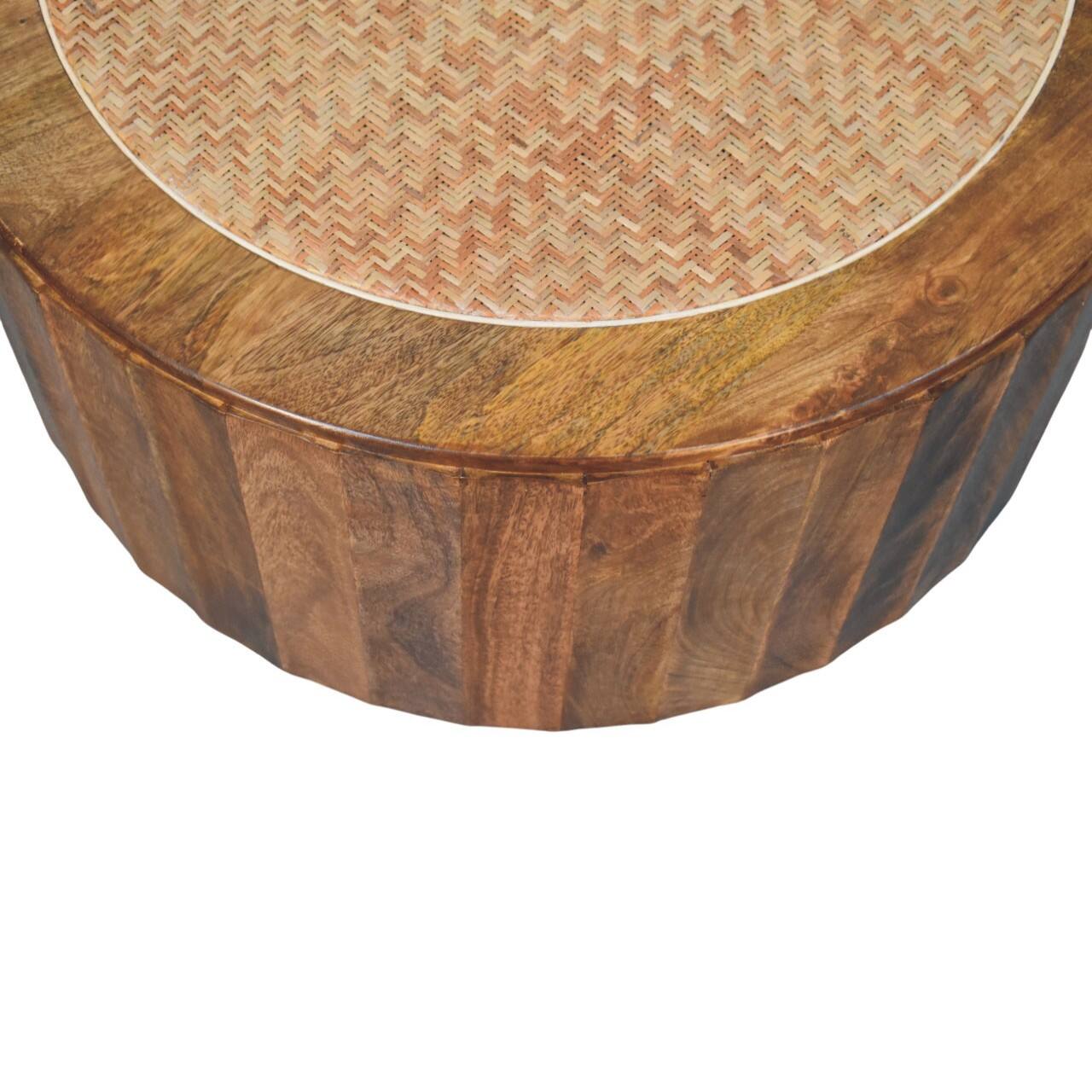 Alt View 2. Artisan Furniture - Artisan Furniture Solid Wood Rivera Rattan Coffee Table - Brown.