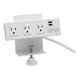 Tripp Lite - TLP310USBCW 10 ft. Cord 3 AC Outlets/2 USB Ports 510 J Surge Protector - White
