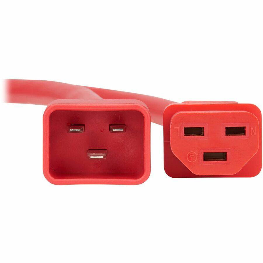 Alt View 2. Tripp Lite - Eaton Tripp Lite Series Power Cord, C20 to C21 - Heavy-Duty, 20A, 250V, 12 AWG, 5 ft. (1.5 m), Red - For Network Switch - Red.
