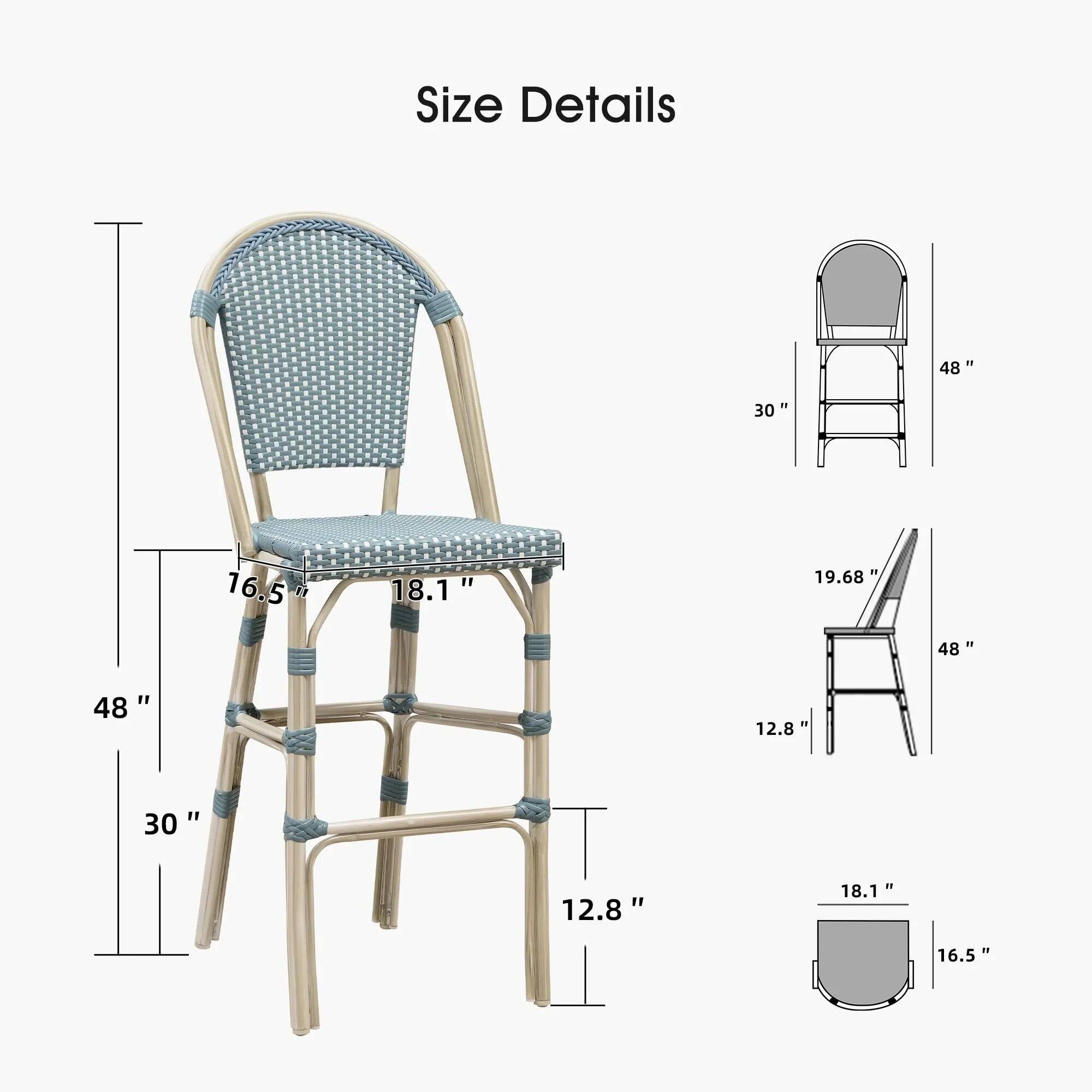 Size Details

- Height: 48"
- Seat Height: 12.8"
- Seat Depth: 16.5"
- Seat Width: 18.1"
- Back Height: 30"
- Back Width: 19.68"
- Armrest Height: 12.8"
- Armrest Width: 18.1"
- Armrest Depth: 16.5"
