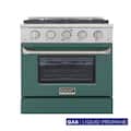 Kucht - 30 in. 4.2 cu. ft. Propane Gas Range with Sealed Burners and Convection Oven in Green - Green