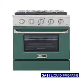 Kucht - 30 in. 4.2 cu. ft. Propane Gas Range with Sealed Burners and Convection Oven in Green - Green