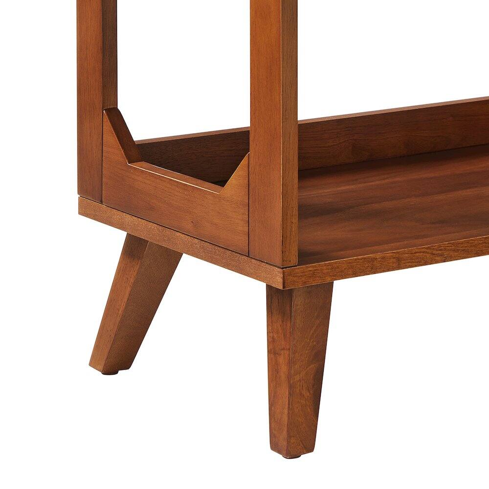 Angle. Crosley Furniture - Asheville Medium Vinyl Record Storage Stand - Walnut.