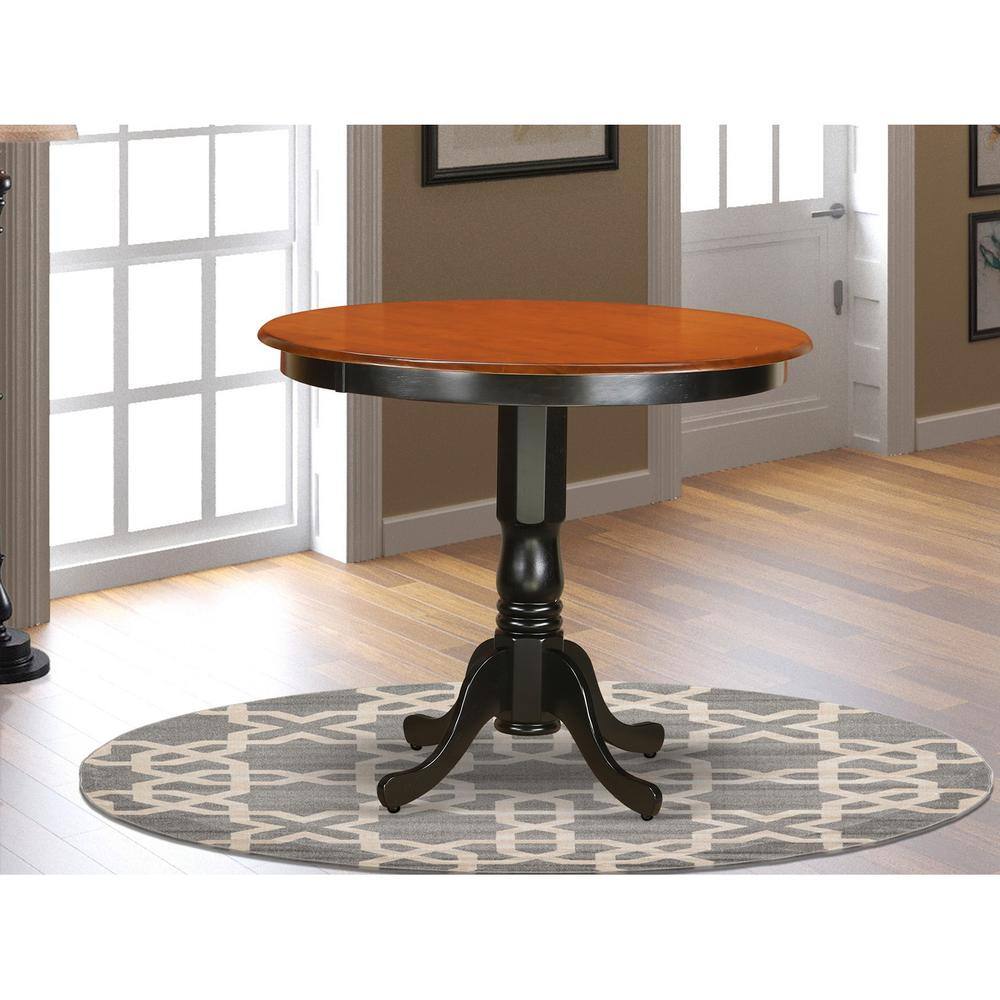 Left. East West Furniture - Trenton Counter Height Kitchen Table finished in Black and Cherry - Black & Cherry.