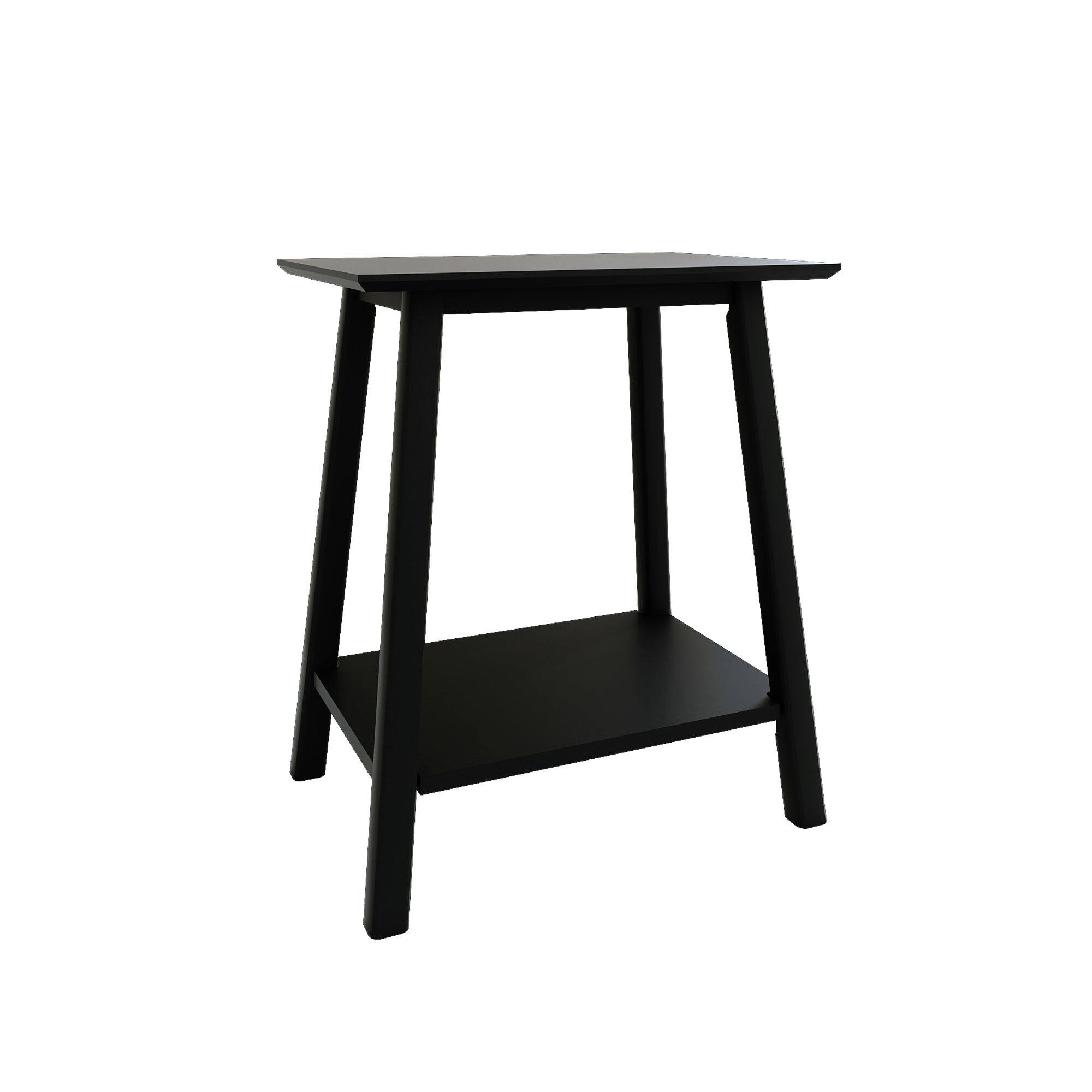 Alt View 2. Plank+Beam - Mid-Century Modern Table Nightstand, Black - Black.