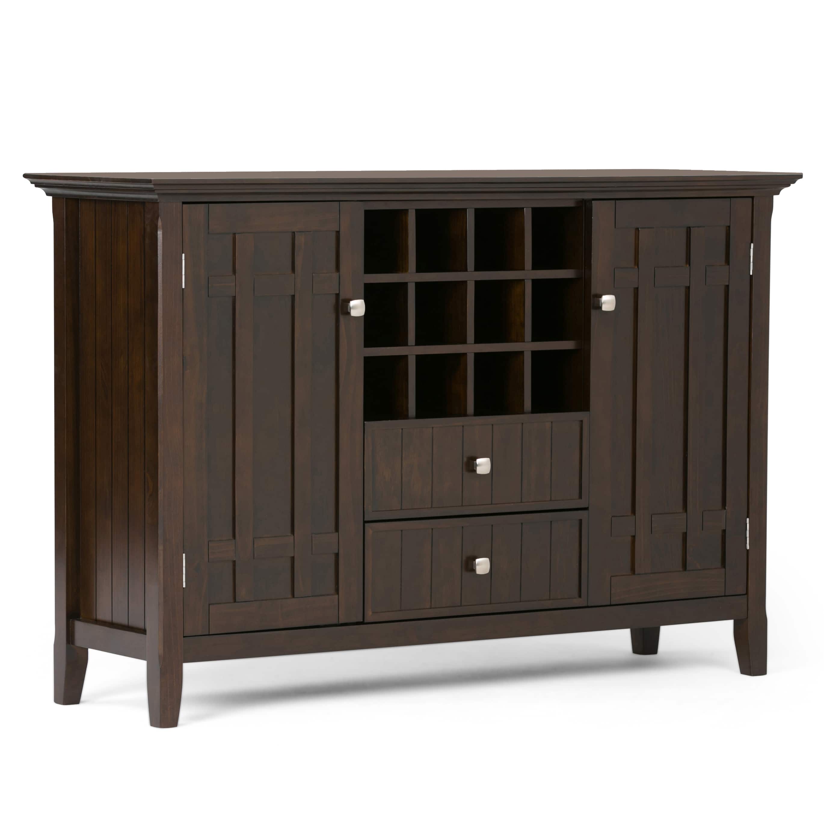 TinyHomie - Bedford - Sideboard Buffet and Wine Rack - Dark Tobacco Brown