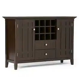 TinyHomie - Bedford - Sideboard Buffet and Wine Rack - Dark Tobacco Brown