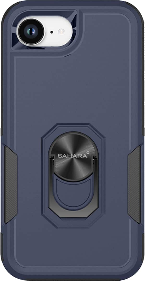 Front. SaharaCase - Raider Series Heavy Duty Kickstand Case for Apple iPhone 16e - Night Sky Blue.