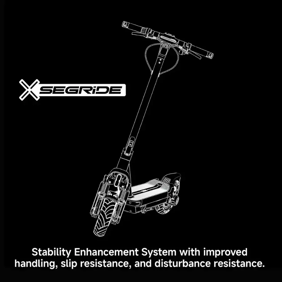 X Segride Stability Enhancement System with improved handling, slip resistance, and disturbance resistance.