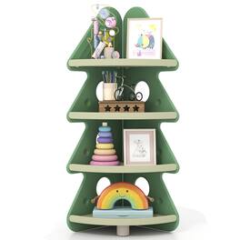 Gymax - 4-Tier Tree Bookshelf w/Star Stickers for Kids Room Playroom Daycare & Nursery - Green