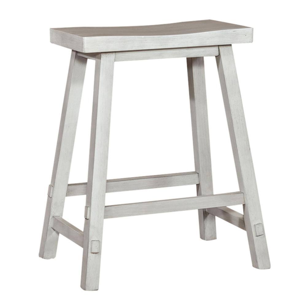 Back. Liberty Furniture Industries - Creations 24 Inch Sawhorse Counter Stool - White in Various - Brown.