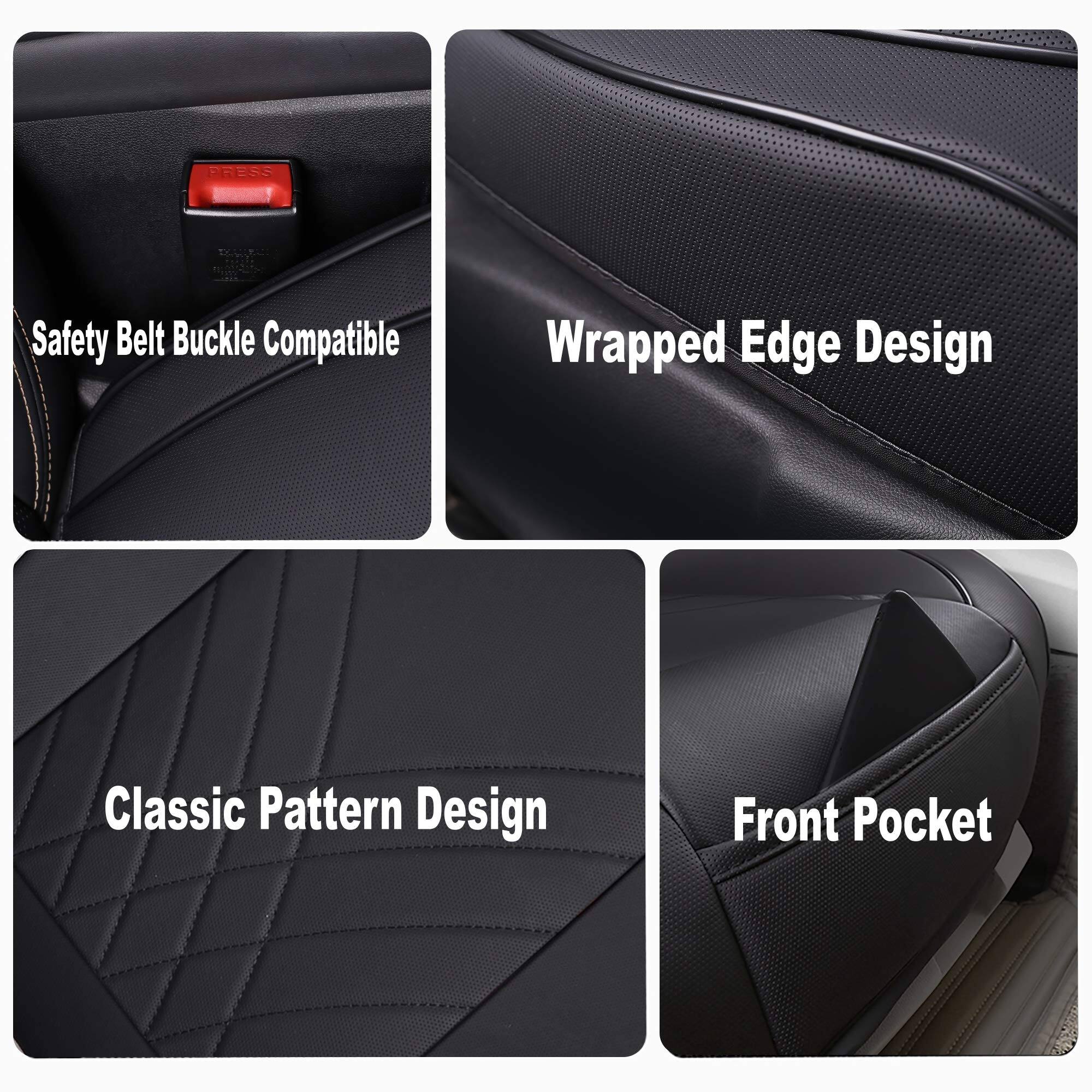 - Safety Belt Buckle Compatible
- Wrapped Edge Design
- Classic Pattern Design
- Front Pocket
