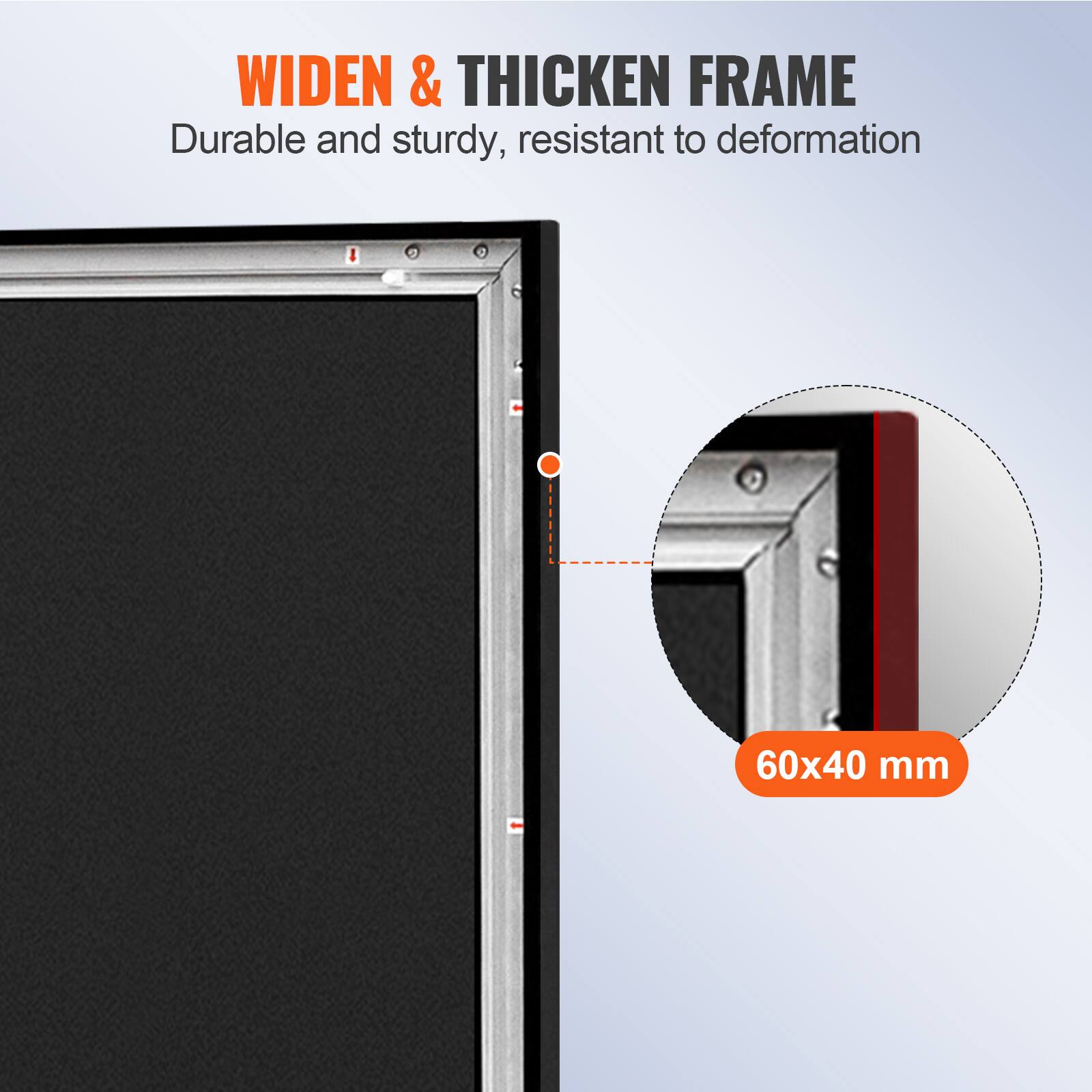 Widen & Thicken Frame: Durable and sturdy, resistant to deformation. 60x40 mm.