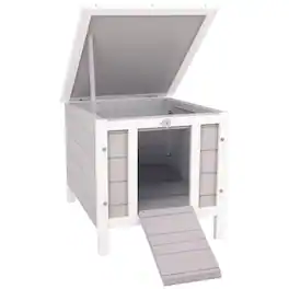 Pawhut - Small Wooden Rabbit Hutch Bunny Cage Guinea Pig Cage Duck House Dog House with Openable & Waterproof Roof