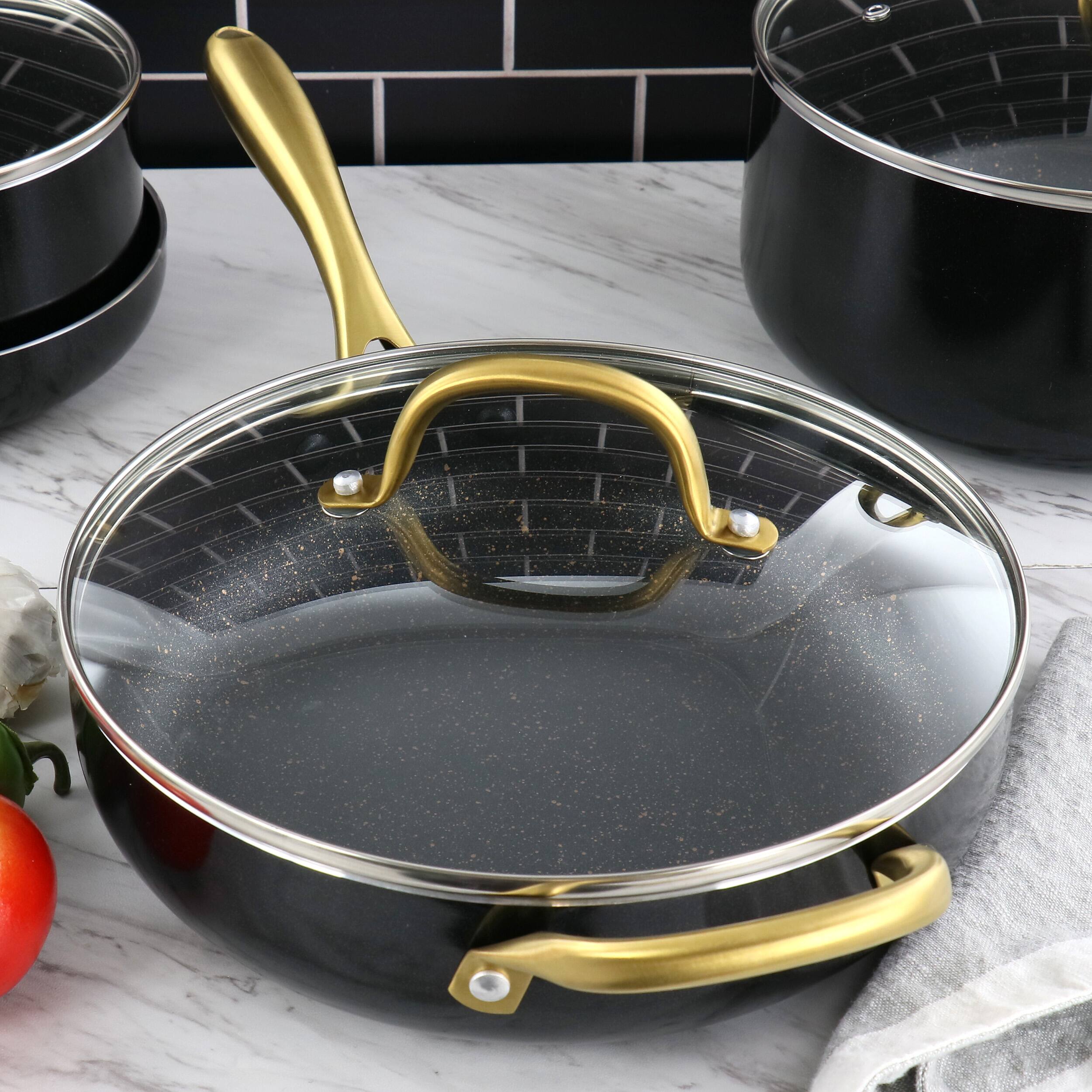 Alt View 5. Gibson - Gibson Home Ellsworth 3.5 Quart Aluminum Nonstick Saute Pan With Lid - Silver.