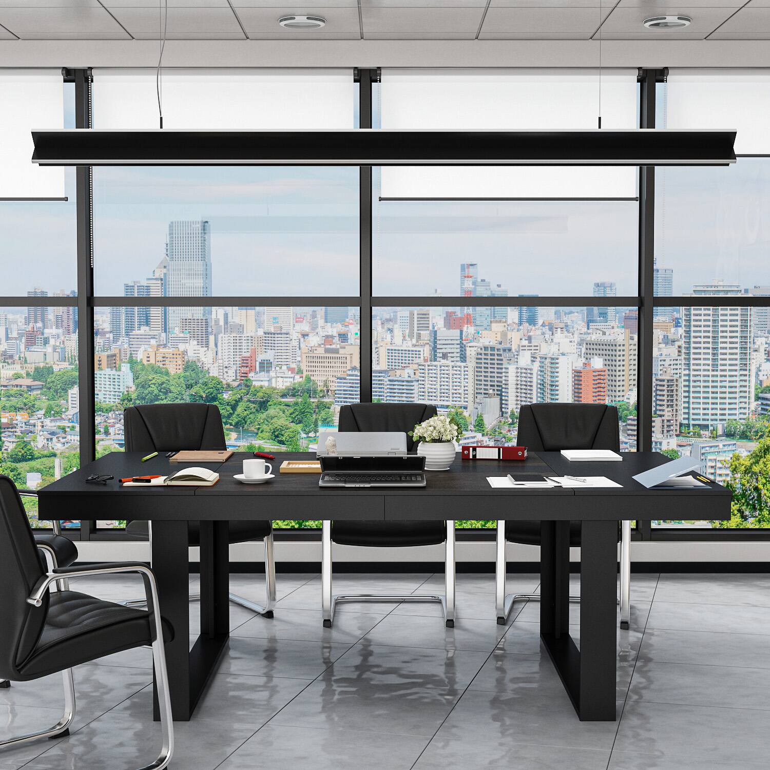 Alt View 5. FUFU & GAGA - FUFU&GAGA Ergonomic Office Work Table - Team Meeting, Project Collaboration & Productivity Desk - Black.
