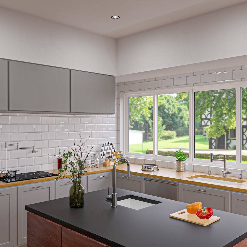 Alt View 3. Alfi - ALFI brand White 30 x 18 Fireclay Undermount / Drop In Kitchen Sink with Grid - White.