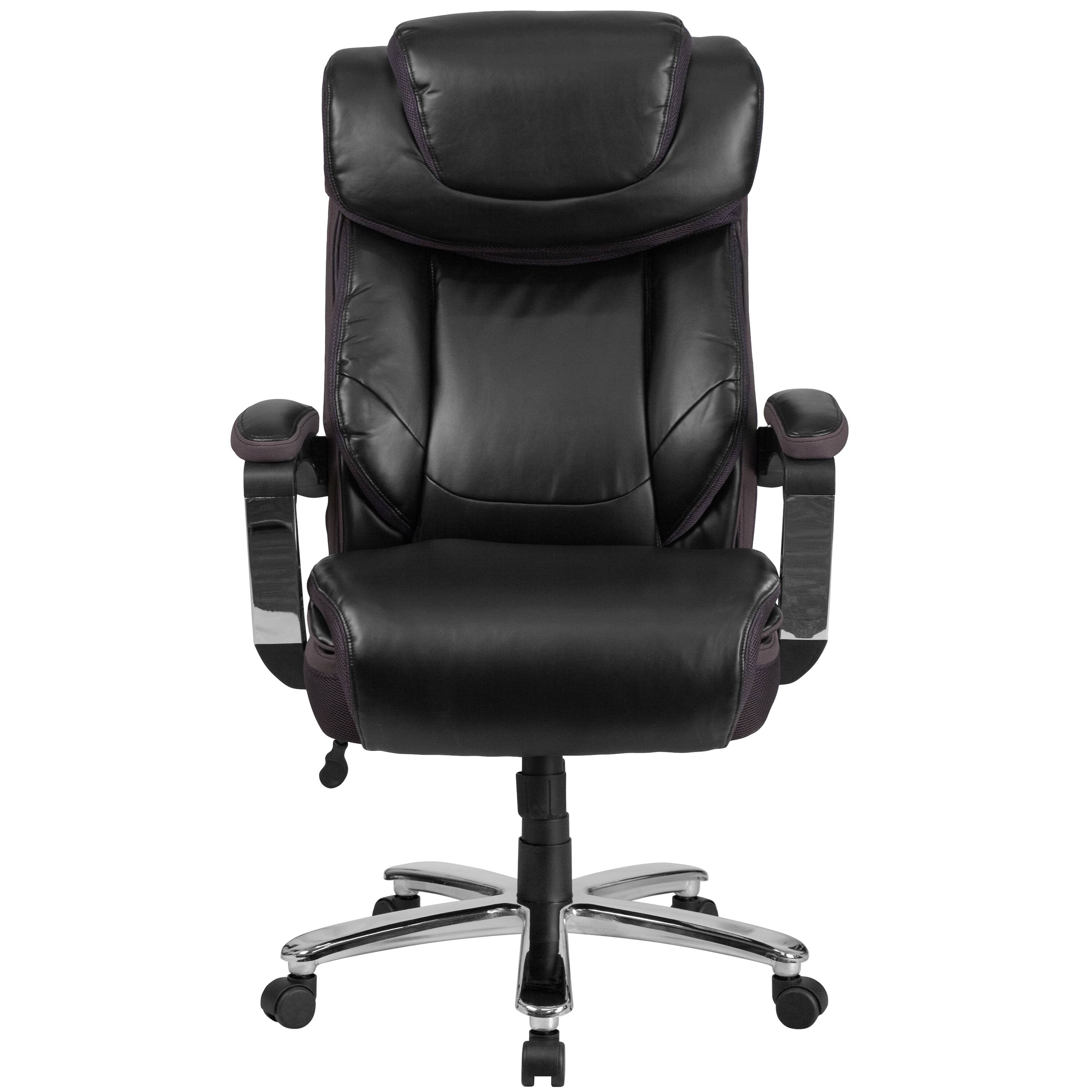 Alt View 7. Emma + Oliver - 500 lb. Big & Tall Height Adjustable Headrest Swivel Ergonomic Office Chair - Black.