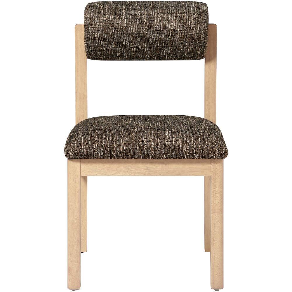 Alt View 2. Meridian Furniture - Roundhill Brown Linen Textured Fabric Upholstered Dining Chair, Set of 2 - Brown.