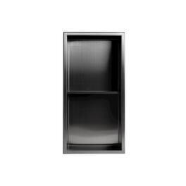 Alfi - 12" x 24" Brushed PVD Stainless Steel Vertical Double Shelf Shower Niche - Black
