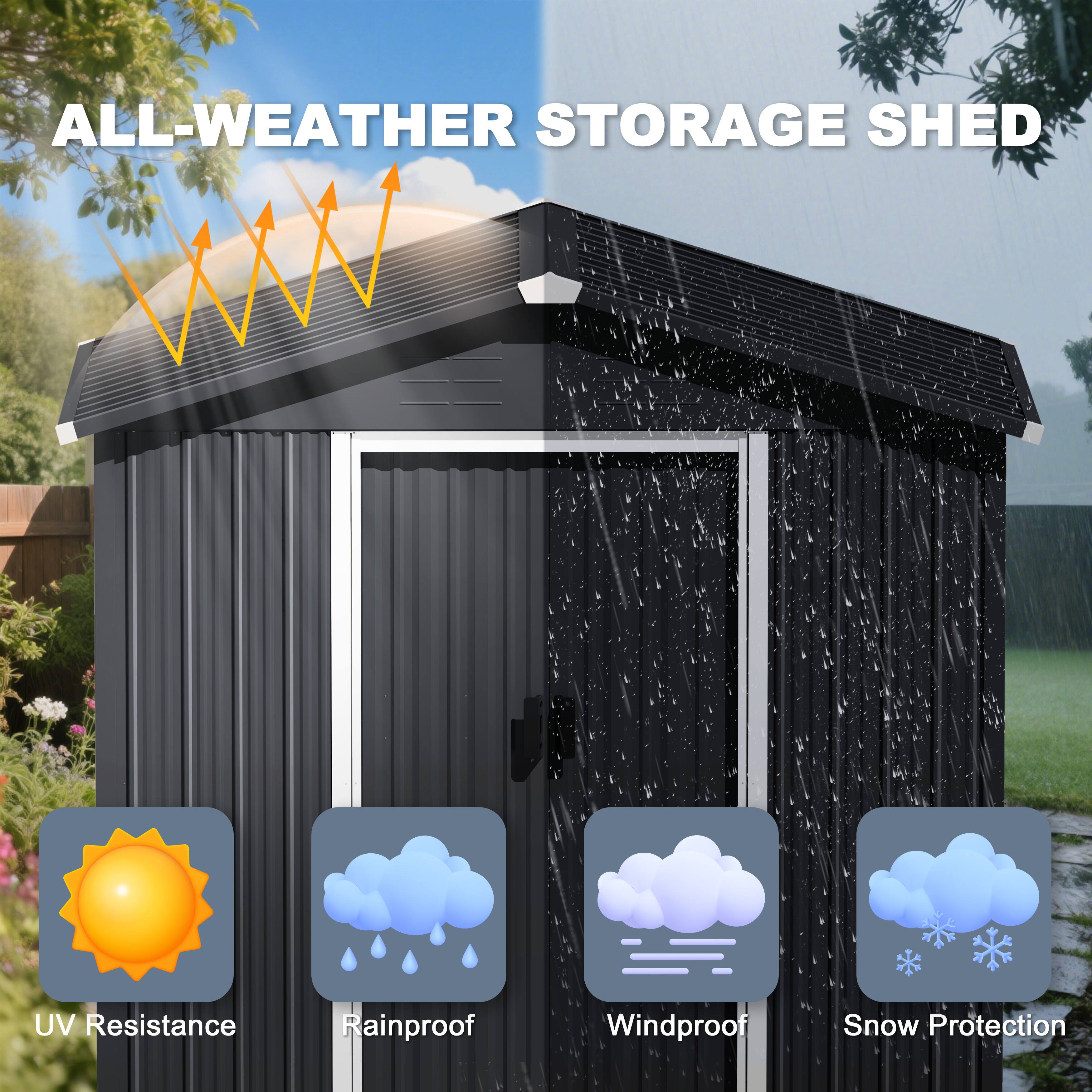 ALL-WEATHER STORAGE SHED

- UV Resistance
- Rainproof
- Windproof
- Snow Protection