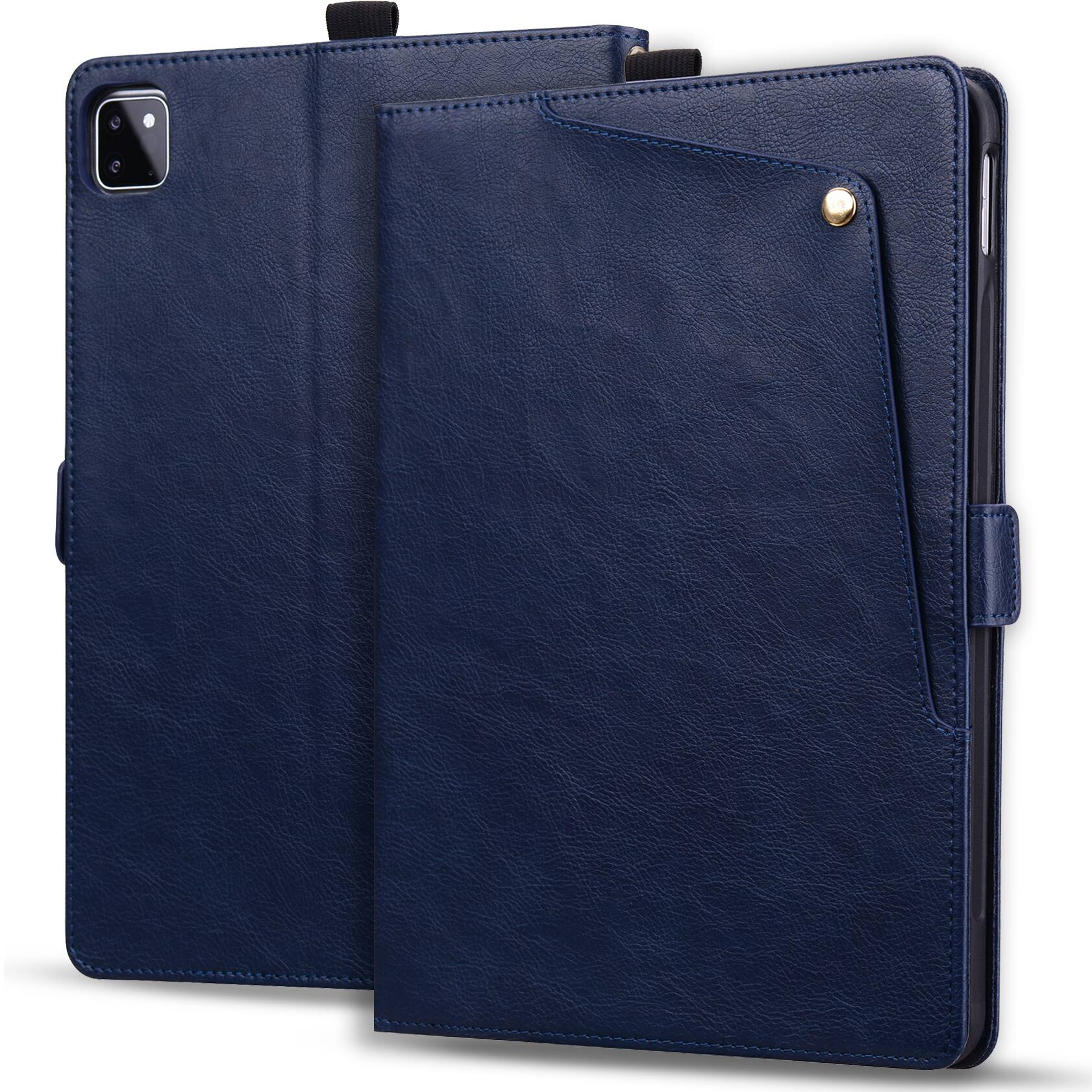 Alt View 5. Dteck - Case For Apple iPad Pro 13-inch (M5) 2025/(M4) 2024 Business Premium Leather Folio Adjustable Stand Card Slots Cover - Blue.
