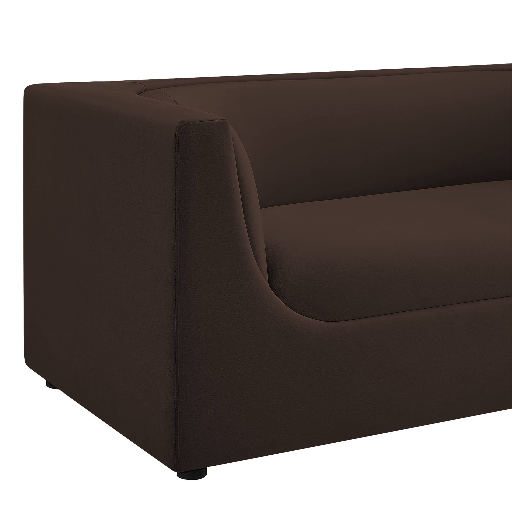 Alt View 6. Modway - Hilda 67" Curved Back Performance Velvet Loveseat by Modway - Chocolate Brown.
