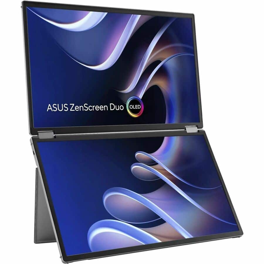 Asus　ZenScreen Duo OLED MQ149CD デュアルモニター ASUS ZenScreen Duo OLED MQ149CD Silver - Best Buy