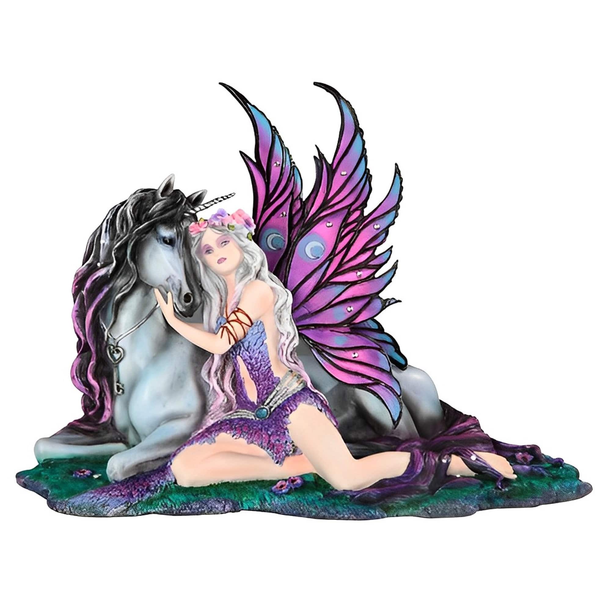 FC Design - 14.5"W Fairy with Unicorn Figurine Statue Office Desk Tabletop Home Decor Gift - Multi-Color