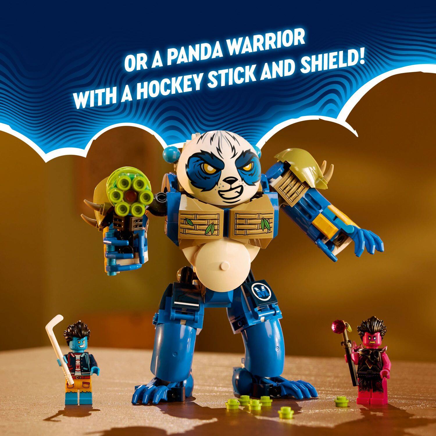 PANDA WARRIOR OR A SHIELD! STICK AND WITH A HOCKEY STICK AND SHIELD!