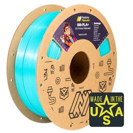 Factory Filament - 1.75mm PLA 3D Printer Filament, 1 KG Spool, Dimensional Accuracy +/- 0.02 mm, 3D Printing Filament - Silk Caribbean Blue