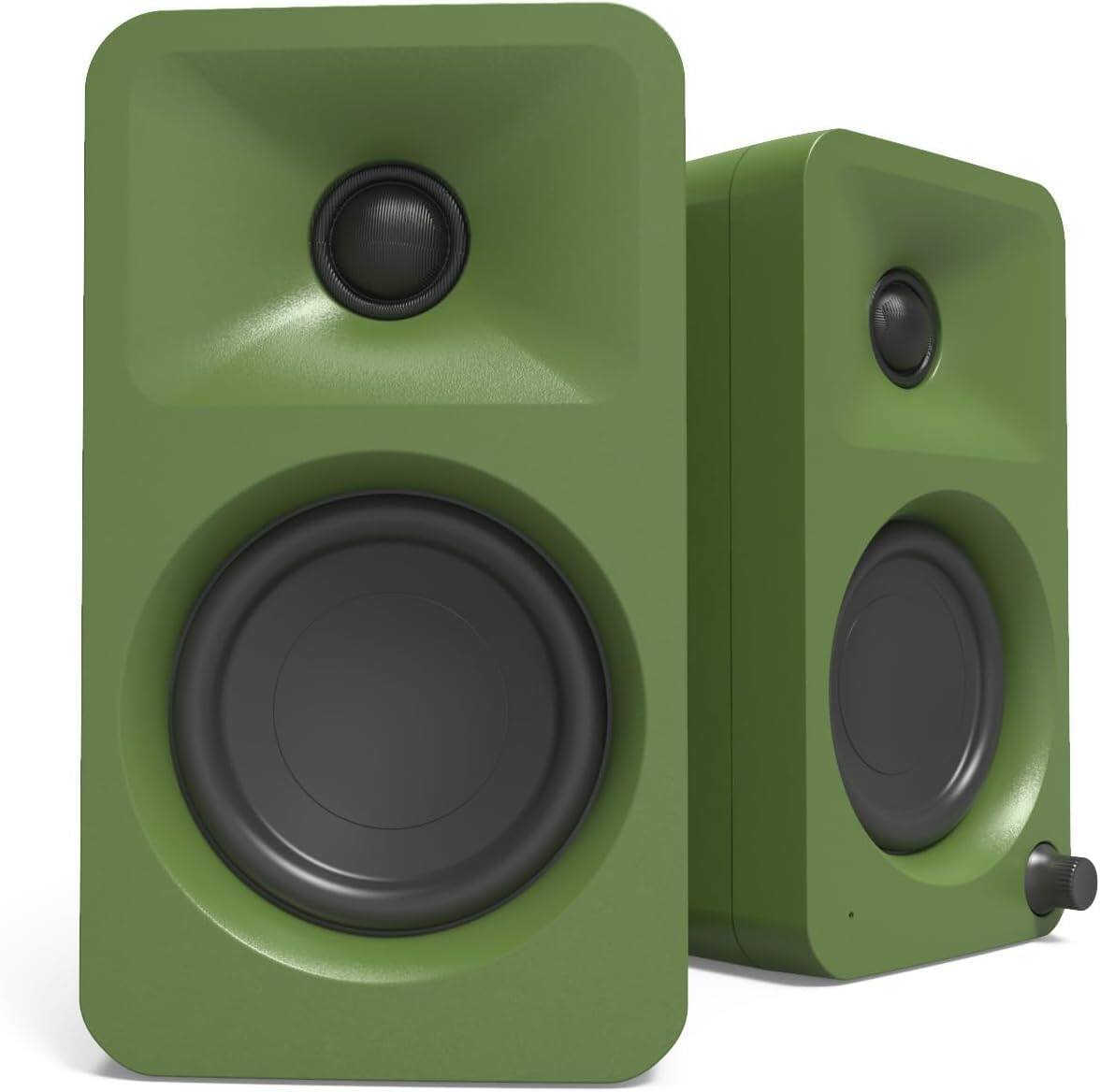 Back. Kanto - Kanto ORAME 100W Powered Reference Desktop Computer Speakers (Moss) with 60X-BK Fully Belt-Drive Turntable - Bundle - Green.