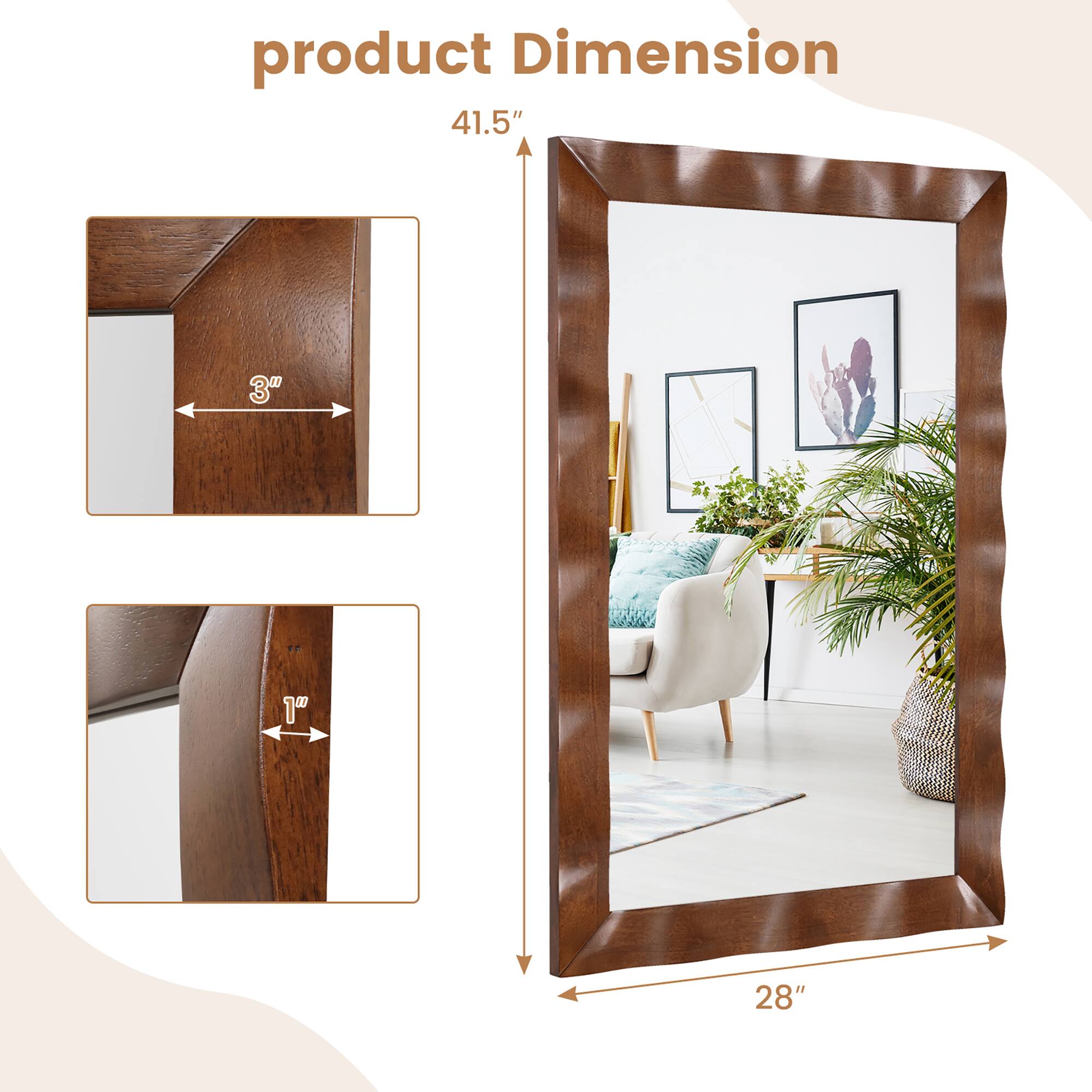 product Dimension  
41.5"  
3"  
1"  
28"