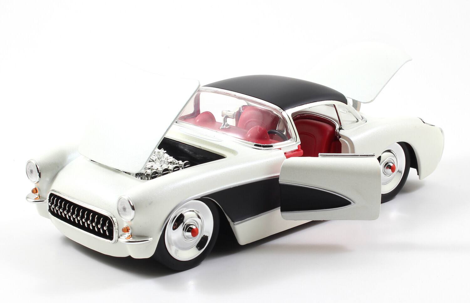 Alt View 2. Jada Toys - Big Time Muscle - 1:24 1957 Chevy Corvette Die-Cast Car   - COLLECTIBLES - Multicolor.