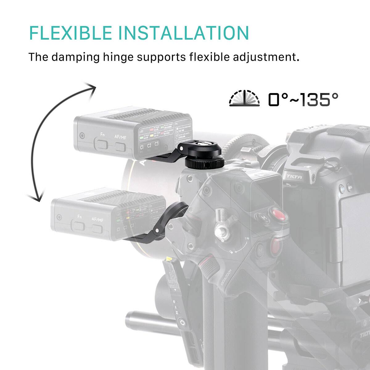 FLEXIBLE INSTALLATION  
The damping hinge supports flexible adjustment.  
0°~135°