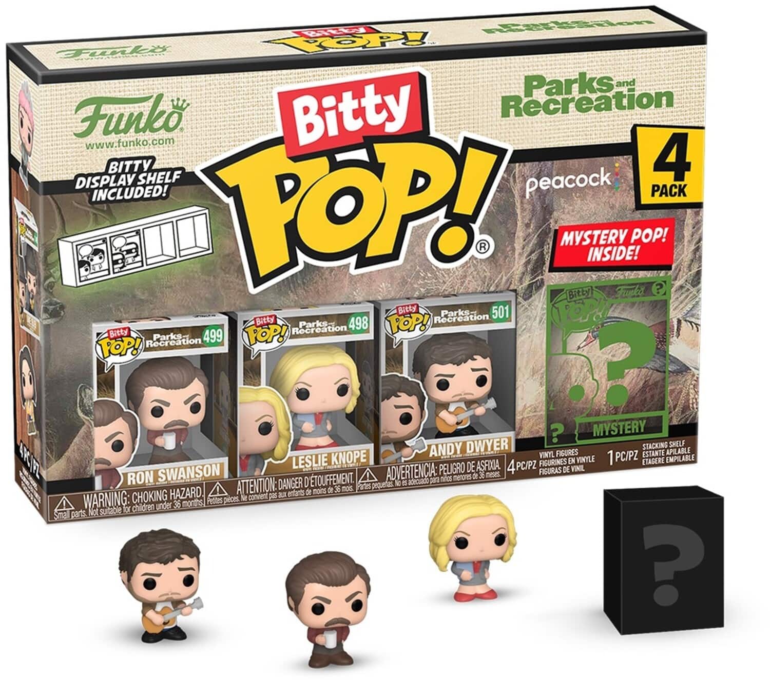 FUNKO BITTY POP!: TELEVISION: Parks & Recreation - Ron 4PK - COLLECTABLES - Multicolor